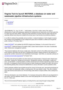 Virginia Tech to launch WATERiD, a database on water and