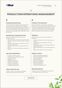 production/operations management