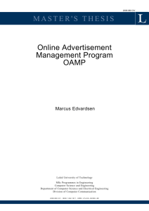 Online Advertisement Management Program