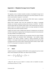 This attachment sets out VFA's calculation of the WACC used in