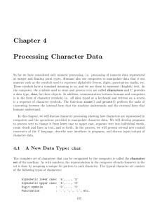 Chapter 4 Processing Character Data