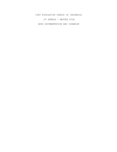 1980 POPULATION CENSUS OF INDONESIA .05 SAMPLE