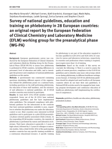 Survey of national guidelines, education and training on phlebotomy