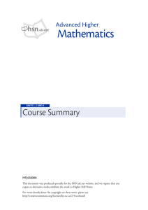 Advanced Higher Maths Course Notes