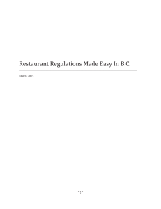 Restaurant Regulations Made Easy In B.C.
