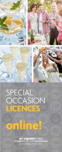 Special Occasion Licences Brochure