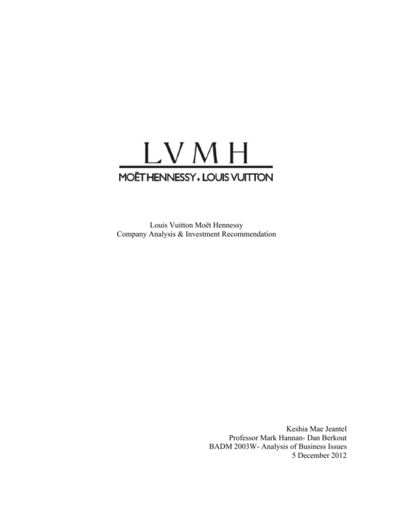 Solved THE LVMH GROUP LVMH, Moët Hennessy Louis Vuitton