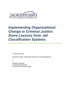 Implementing Organizational Change in Criminal Justice: Some