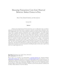 Measuring Transactions Costs from Observed Behavior: Market