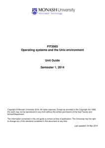 FIT2065 Operating systems and the Unix environment Unit Guide