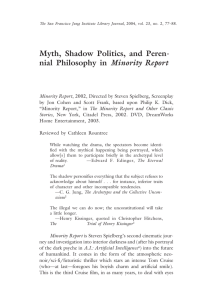 Myth, Shadow Politics, and Perennial Philosophy in “Minority Report”