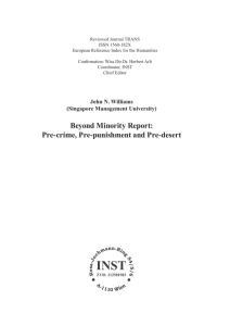 Beyond Minority Report: Pre-crime, Pre-punishment and