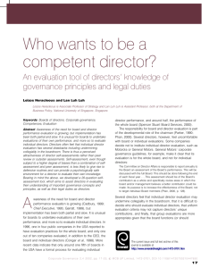 Who wants to be a competent director? An