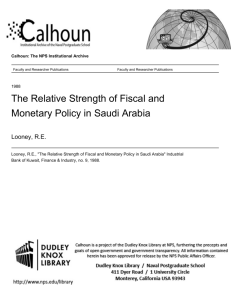 The Relative Strength of Fiscal and Monetary Policy in Saudi Arabia