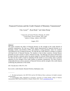 Financial Frictions and the Credit Channel of Monetary Transmission*