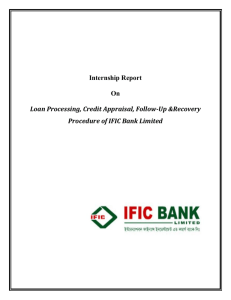 Internship Report On Loan Processing, Credit Appraisal, Follow