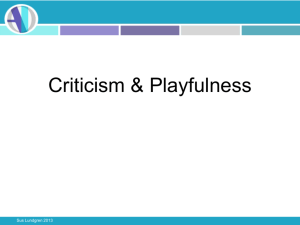 Criticism & Playfulness - Interaction Design & Technologies