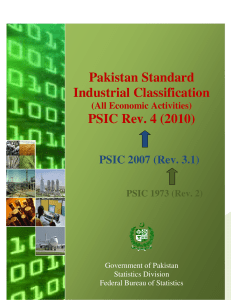 Pakistan Standard Industrial Classification of All Economic Activities