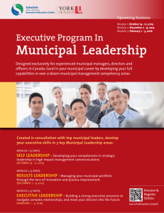 Municipal Leadership - Schulich Executive Education Centre