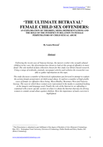 'the ultimate betrayal' female child sex offenders