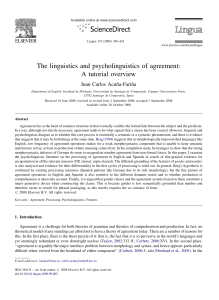 The linguistics and psycholinguistics of agreement