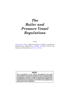 Boiler and Pressure Vessel Regulations
