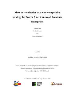 Mass customization as a new competitive strategy for