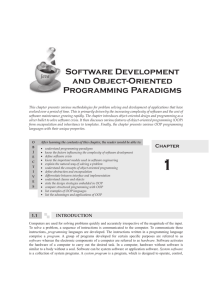 Chapter 1: Software Development and Object Oriented