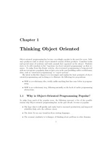 Thinking Object Oriented