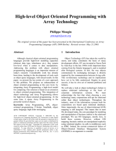 High-level Object Oriented Programming with Array - F