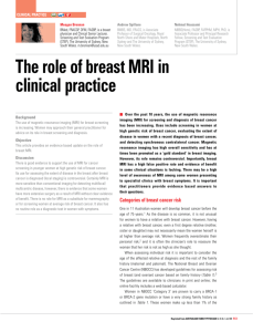 The role of breast MRI in clinical practice