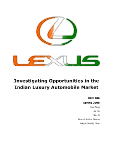 Investigating Opportunities in the Indian Luxury Automobile Market