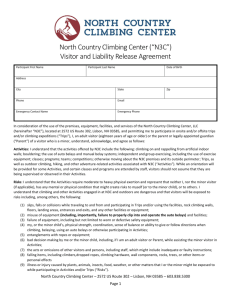 Visitor Agreement - North Country Climbing Center