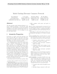 Model checking electronic commerce protocols