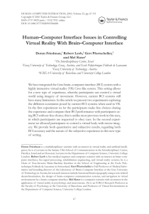 Human–Computer Interface Issues in Controlling Virtual Reality With