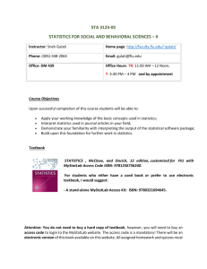 sta 3123-05 statistics for social and behavioral sciences – ii