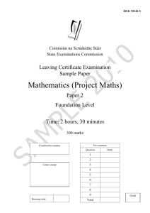 Project Maths Paper 2 Sample Papers Foundation