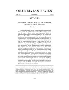 Just Compensation - Columbia Law Review