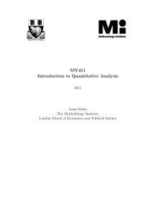 Introduction to Quantitative Analysis MY451