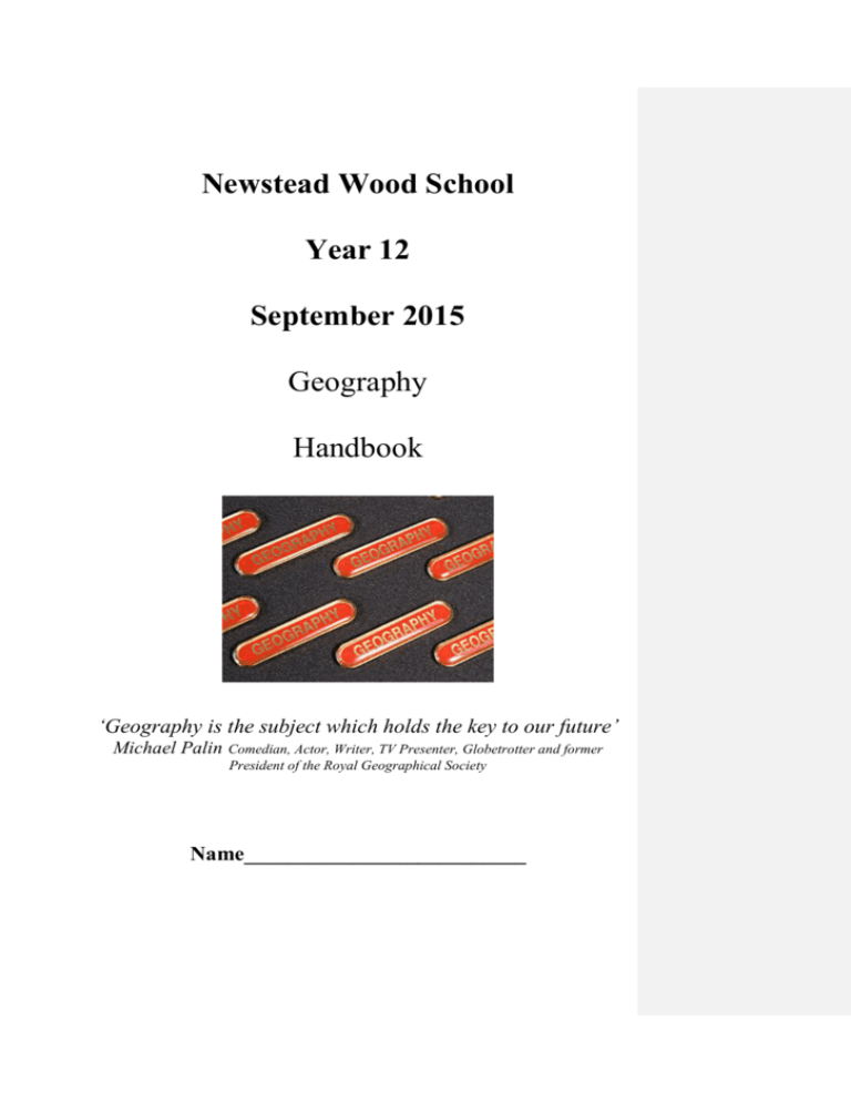 Y12 Geography Handbook 2015