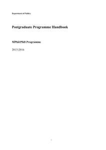 MPhil/PhD Programme Handbook