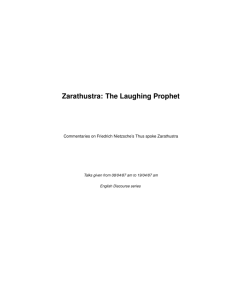 Zarathustra: The Laughing Prophet