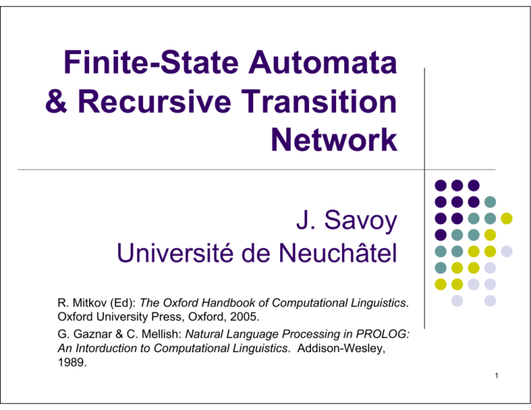 Finite State Automata Recursive Transition Network