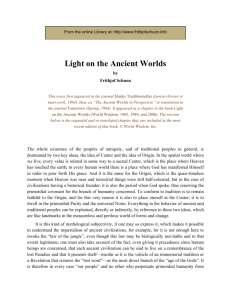 "Light on the Ancient Worlds" by Frithjof Schuon