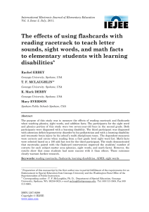 The effects of using flashcards with reading racetrack to