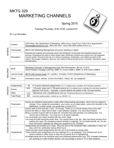 MKTG 329 - Marketing Channels