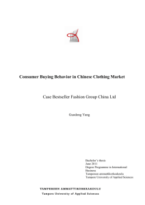 Consumer Buying Behavior in Chinese Clothing Market
