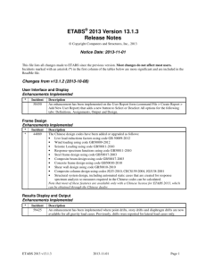 ETABS 2013 Version 13.1.3 Release Notes