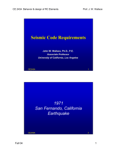 Seismic Code Requirements