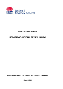 discussion paper reform of judicial review in nsw